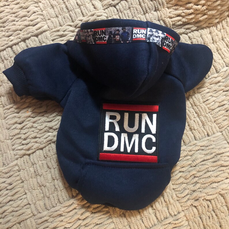 Run DmC music hip hop ribbon luxe sweatshirt hoodie rock roll dog pet cat hooded sweats alternative music billboard brown Medium deluxe rap