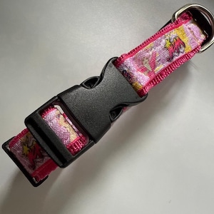 Female rock  holograms star cartoon 80s band pink deluxe pet dog collar harness girls rock music limited edition patch small