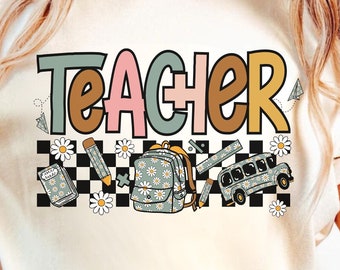 Back To School Teacher Png, Kindergarten Png, Back To School Teacher Design, Teacher Shirt Design, First Day School Png Sublimation