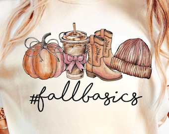 Fall Basics PNG | Fall PNG | Autumn PNG | Trendy Fall Png | Retro Fall Png | Fall Sublimation | Coquette Pumpkin Png | Coffee Fall Png |