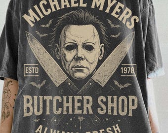 Butcher Shop Horror PNG, Michael Myers Vintage Halloween Shirt PNG, 1978 Horror Movie Design, Spooky Knife Sublimation, Fresh Butcher PNG