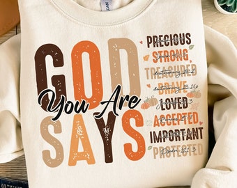 God Says You Are Fall PNG | Christian Fall PNG | Fall Shirt Design | Religious Jesus PNG | Fall Vibes Png | Pumpkin Png | Bible Verse Png