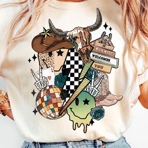 Retro Western Cowboy png | Western png, Digital Download , T-Shirt Print Design