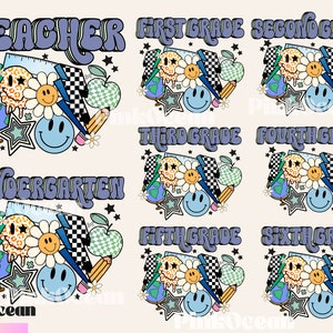 Retro Back to Shool png Bundle, Back to School Mega Bundle, Teacher bright Dalmatian bundle, First Grade, Pre-K, 1st/2nd back to school