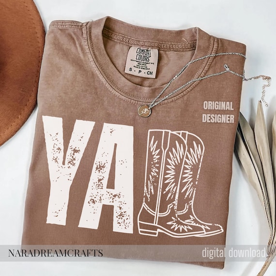 Y'all Cowboy Boots Png Svg | Western Design | Aesthetic Tshirt | Boho Western Png | Print on Demand Png | Western Bundle | Trendy Png