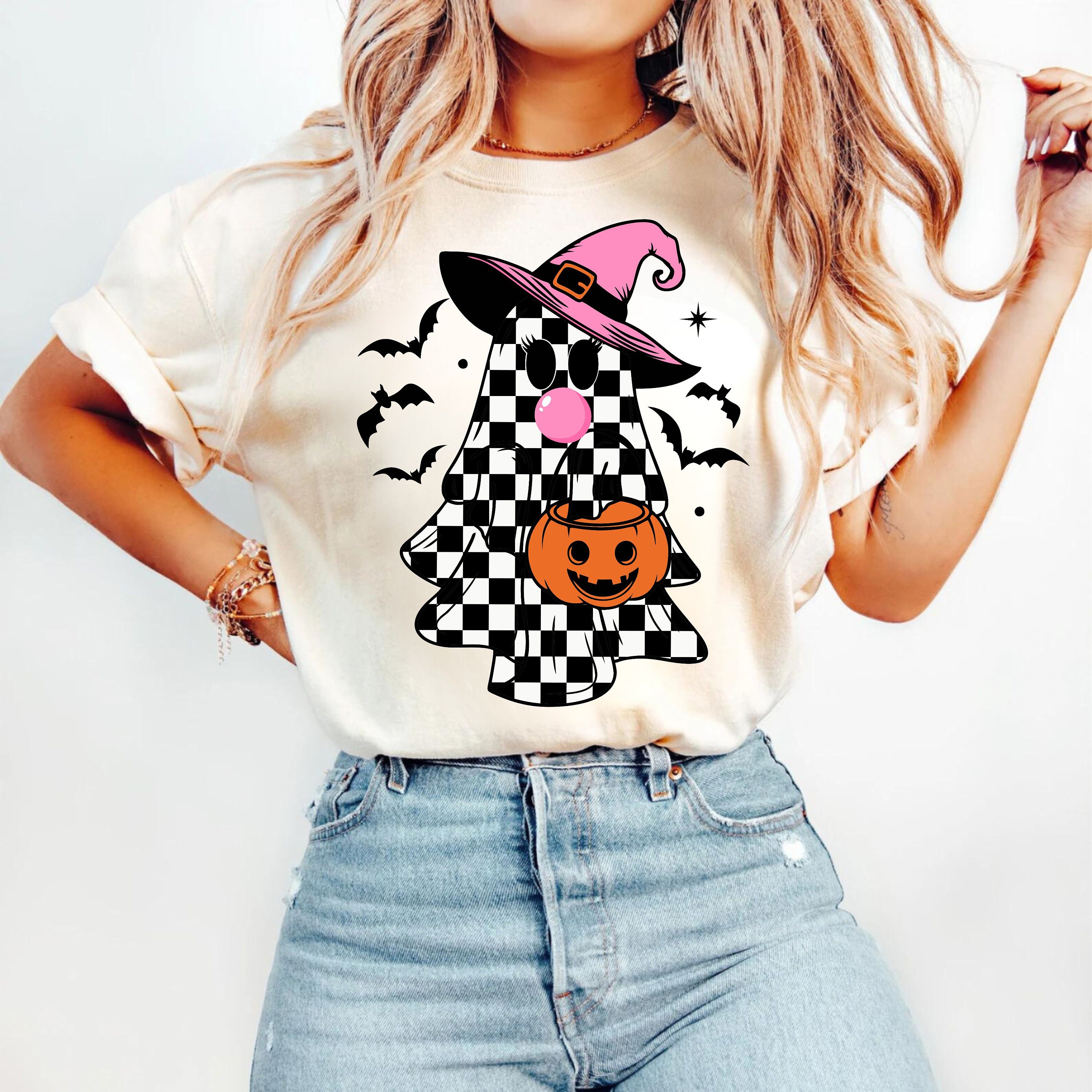 Cute Girly Ghost Blowing Bubble PNG | Fall Shirt Sublimation Design ...