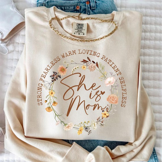 She is Mom Coquette Png, Christian Mama Png, Boho Floral Mama Png, Mom Png, Mother’s Day Gift Png, Wildflower Mama Png, Bible Verses Png