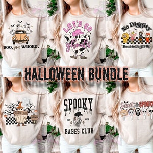 Halloween PNG, Spooky Ghost, Autumn sublimation design, Fall PNG, Pumpkins, leaves PNG, Watercolor Sublimation, Instant download, Ghouls