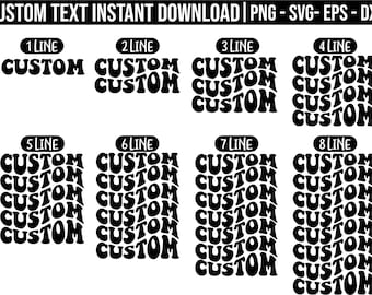 Custom Wavy Text Svg, Custom wavy letters svg, custom wavy font svg, custom wavy stacked svg, custom wavy font custom wavy retro svg dxf eps