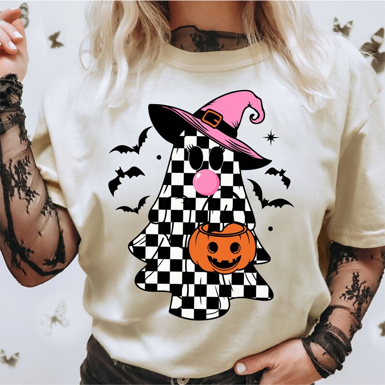 Cute Girly Ghost Blowing Bubble PNG | Fall Shirt Sublimation Design ...