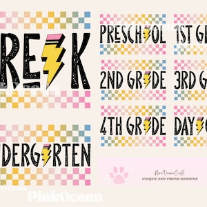 Retro Back to School Bundle, Kindergarten, First Day Of School, School Png, Retro PNG, First/Second/Third Grade Design, School Bundle Png