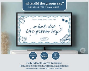 What Did The Groom Say Game Bachelorette Trivia Game Hen Party Game Template Editable Bridal Shower Game Last Toast on the Coast Groom Quiz