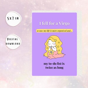 Alerta de humor astrológico: tarjeta de amor de Virgo: imprimible y tuya al instante