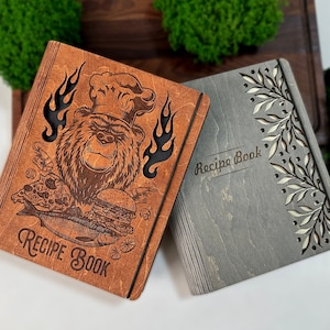 Personalized Wooden Recipe Book Binder Custom Journal Cookbook Notebook Fathers Day gift Daddy Gift Daughter Birthday Gift Gift Moms