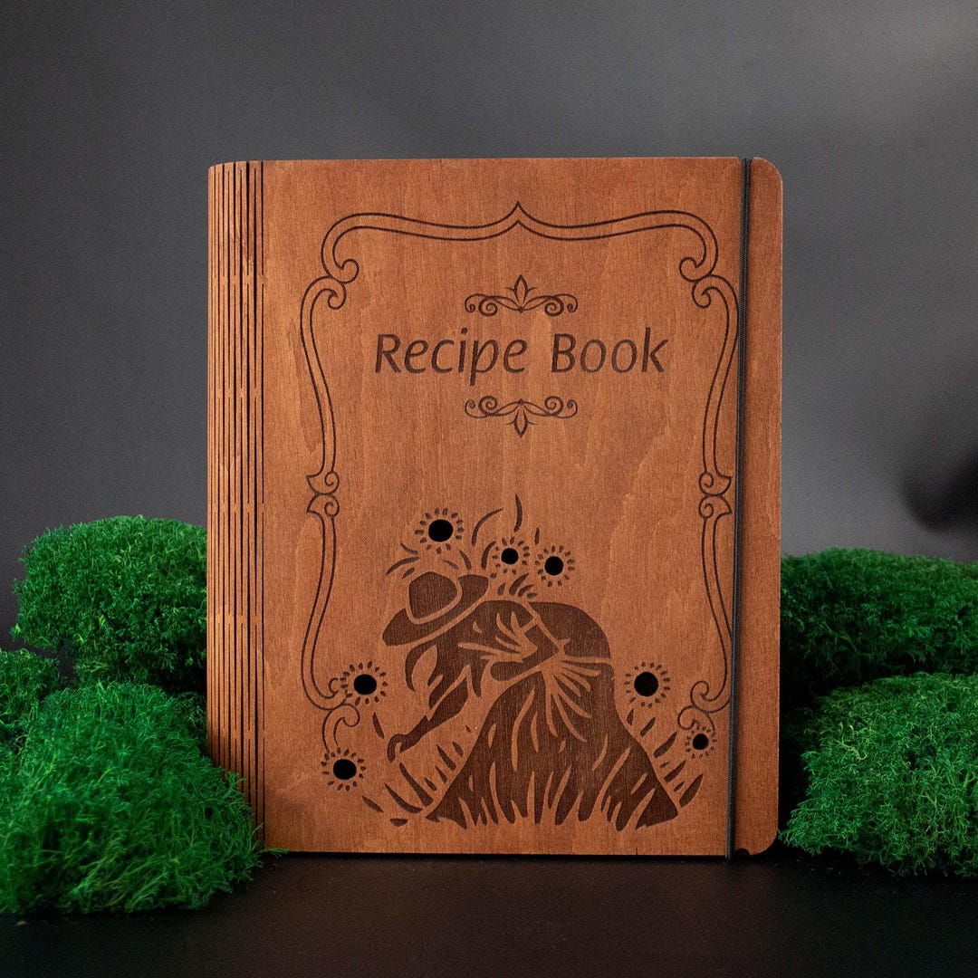 Personalized Wooden Recipe Book: Custom Engraved Cookbook Journal - Etsy