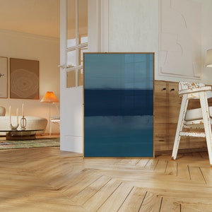 Abstrakte Eleganz | Horizontale Streifen in Dunkelblau | Modernes und minimalistisches dekoratives Poster | Minimalistische abstrakte digitale Kunst