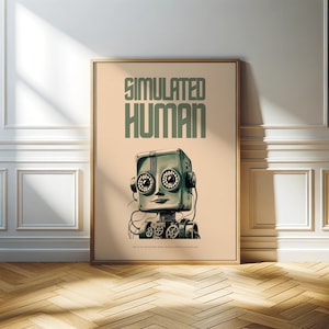 Retro Robot Poster from the 50s | Vintage and Futuristic Decoration | Retro Sci Fi Style Poster