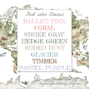 Selection of font color choices available for personalization.