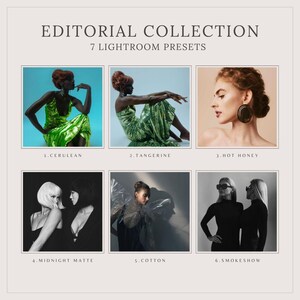 Lightroom Presets Editorial Presets Fashion Presets Color Grade Studio Portraits Lightroom Collection Fashion Photography Retouching Presets