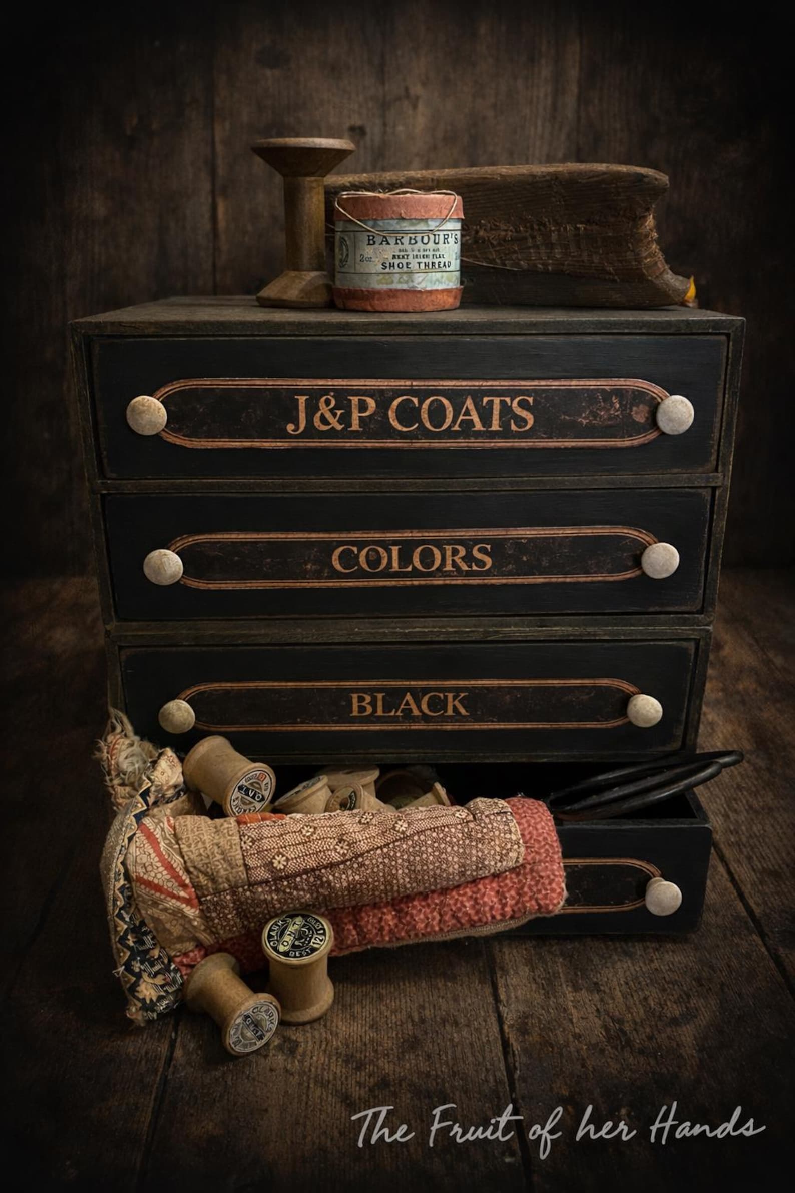 Primitive *digital Image* Reproduction of Antique Spool Cabinet Labels ...