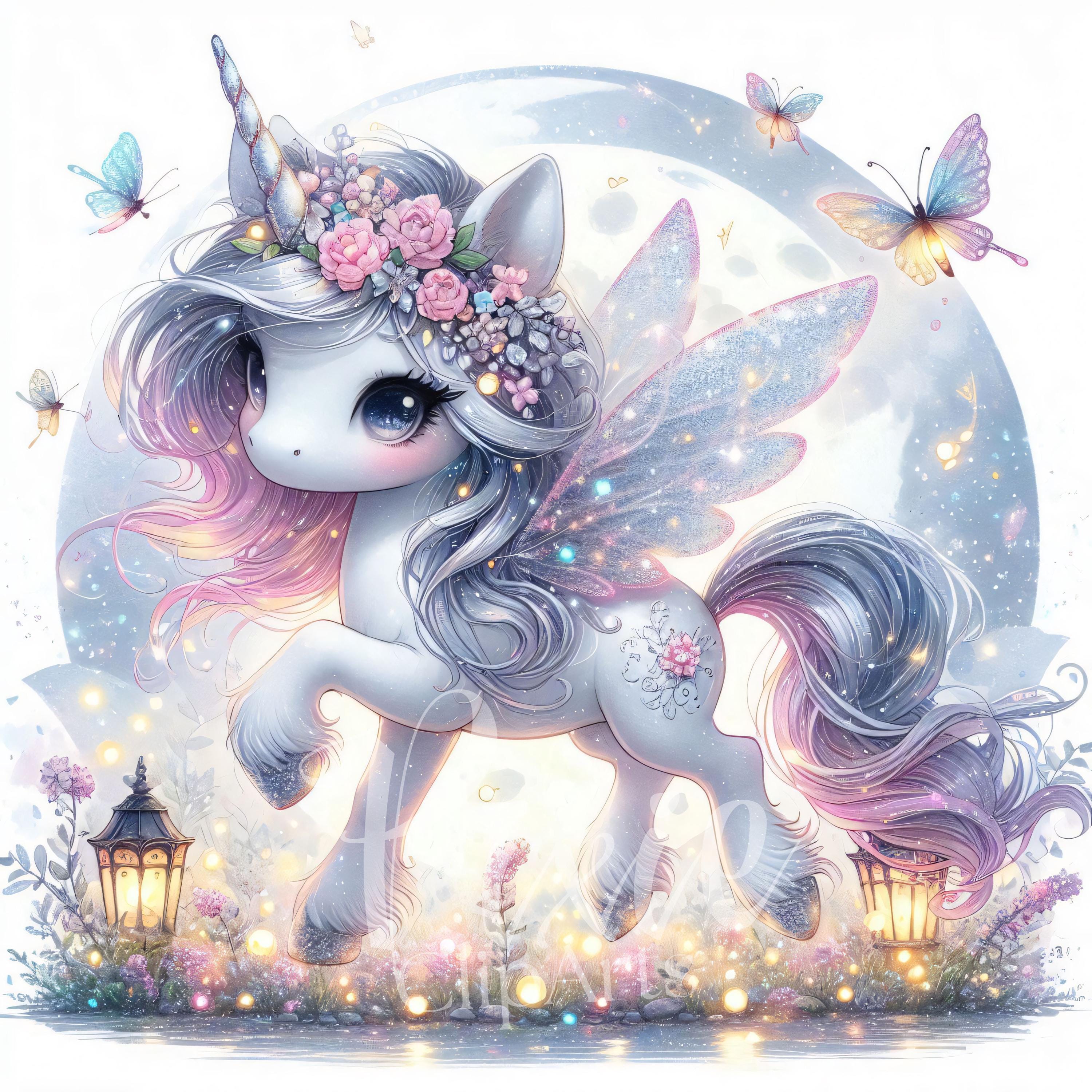 Magical Fairy Unicorn Clipart | Set of 8 JPEG High Quality 300DPI JPEG ...