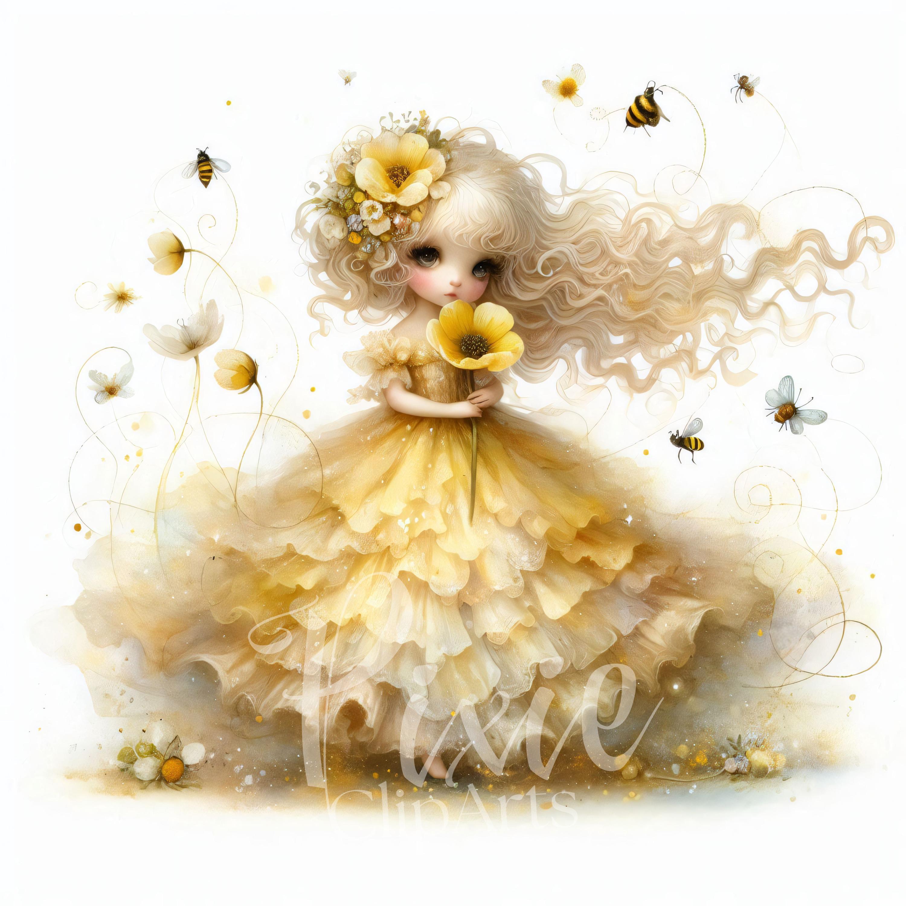 Spring Doll Princess Clipart | Set of 10 JPEG High Quality 300DPI JPEG ...