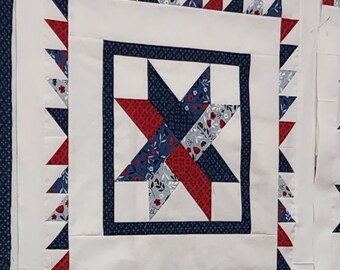 【AAKE】QUILTING POCKET JP Woven Star Throw Quilt Pattern Using Accuquilt GO! for 12