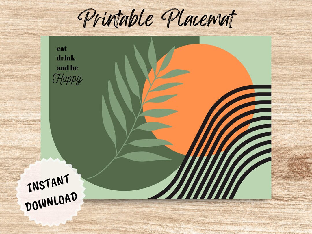 Boho Printable Placemat, Printable Paper Placemats, Boho Decor, Modern ...