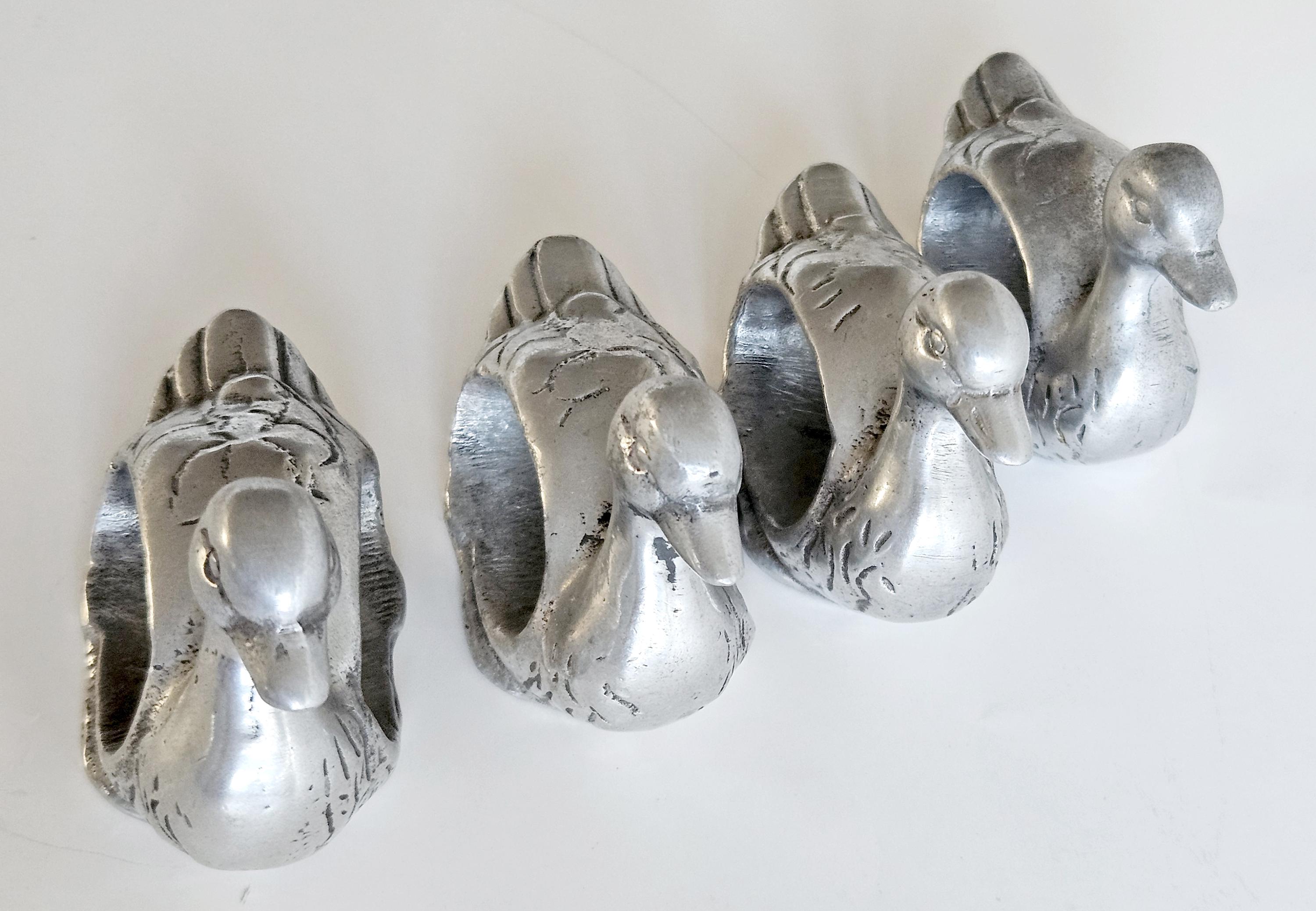 CYF-ヴィンテージダックナプキンリングセット（4個入り）-素朴な