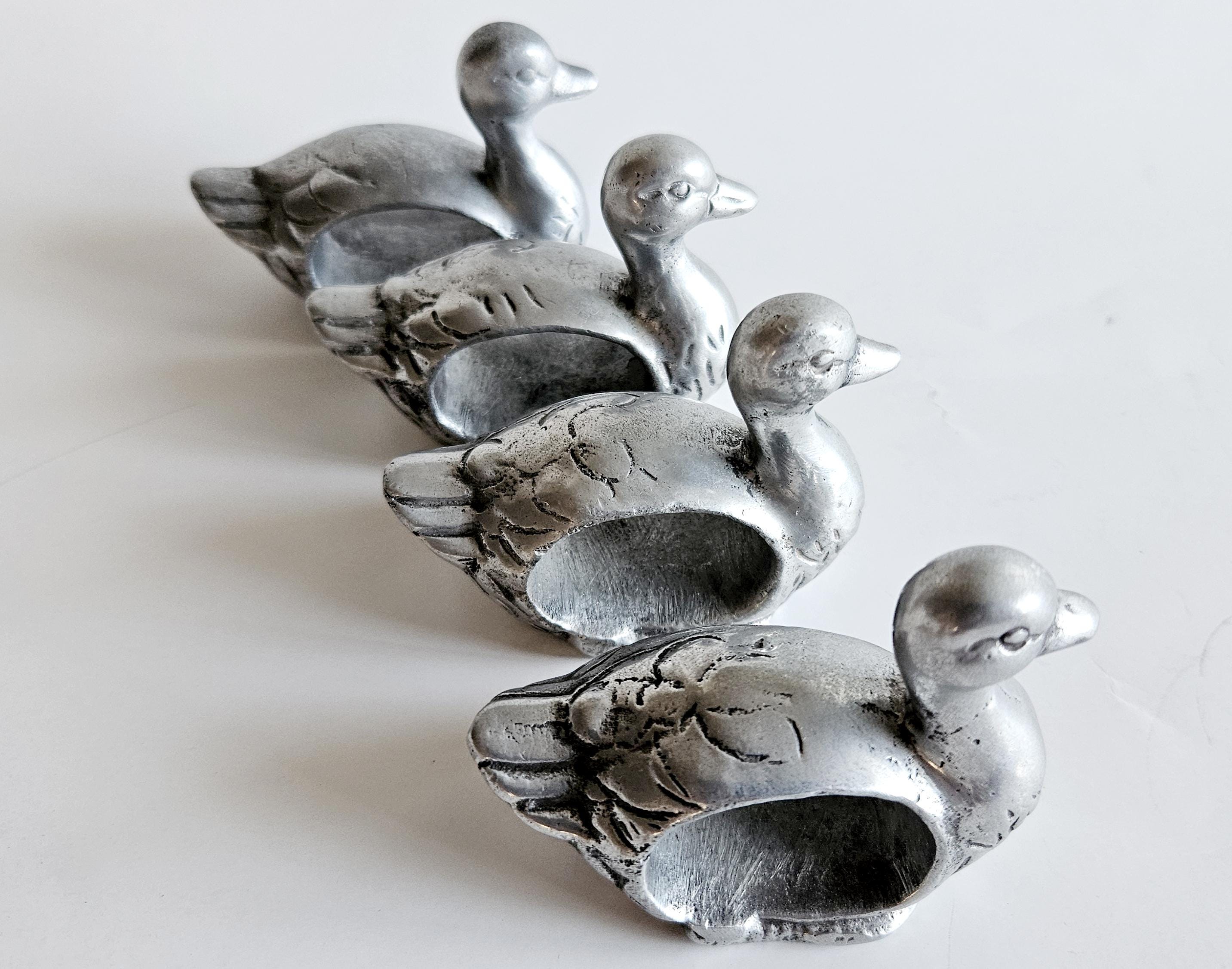 イギリス アンティーク ナプキンリング４個 コベントガーデン購入品 CYF-ヴィンテージダックナプキンリングセット（4個入り）-素朴な