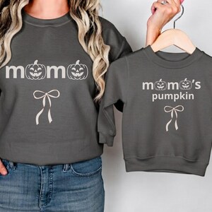 Mommy and Me Matching Fall Sweatshirt, Mama Pumpkin Crewneck, Halloween Matching Outfit, Mama's Pumpkin Mini Sweater, Thanksgiving Set