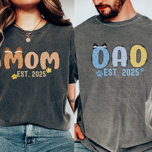 New Bluey Mom And Dad T-Shirt, Bluey Mom and Dad Music Shirt, Trend Personalized Bluey Cartoon Parents Shirt