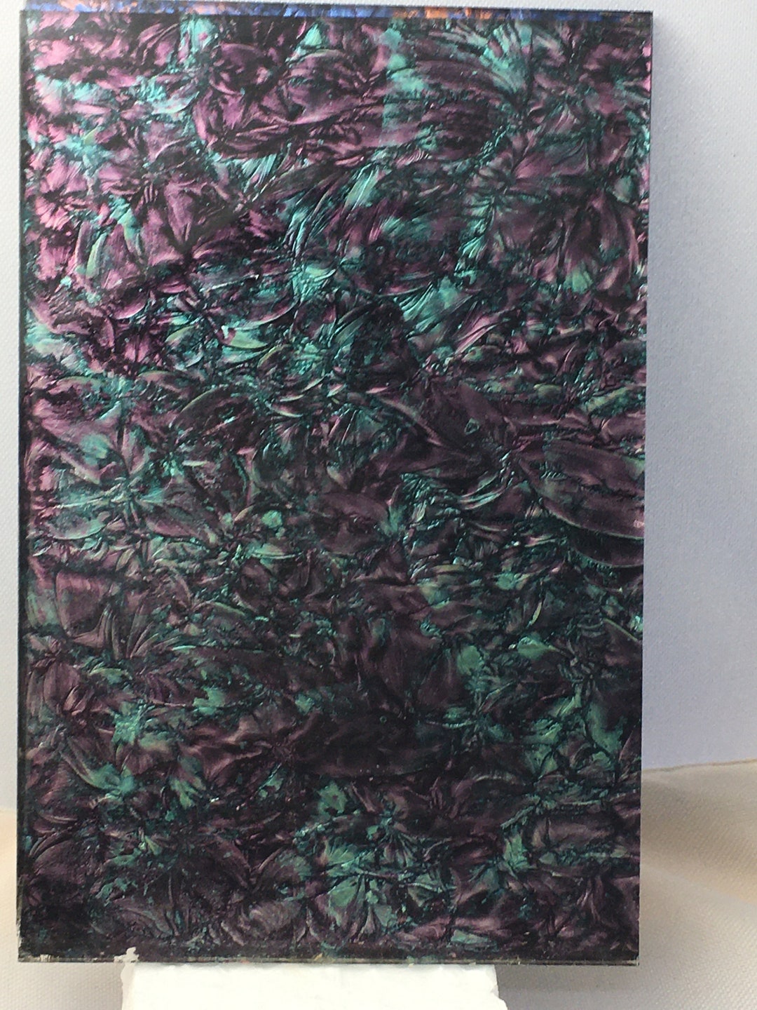 Van Gogh Blue-Green Stained Glass Sheet - 6" X 12" Handmade Art Glass For Mosaics & Stained Glass Projects
