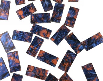 Van Gogh Blue Copper, 25 Mosaic Tile Borders 1/2" X 1" VG380
