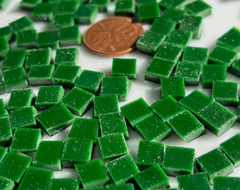 200 Dark Green Opal 1/4" Square Mosaic Tiles