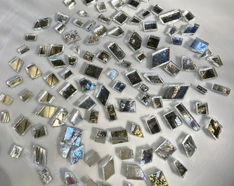 Silver Mirror, More Than 125 Small Mosaic Tiles, Random Sizes and Shapes