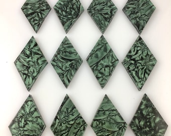 Van Gogh Green, 16 Mosaic Diamond Tiles, VG100