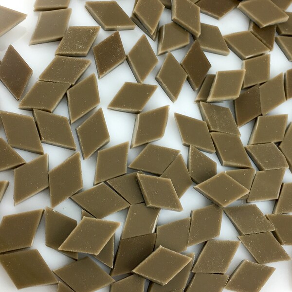 100 Chocolate Brown Tiny Diamonds, 7/16" X 3/4" Fusible Stained Glass