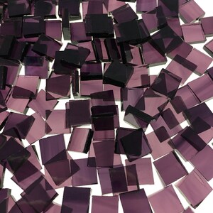 100 Deep Violet Pale Purple 3/8" Square Mosaic Tiles, Transparent #444-1W Waterglass