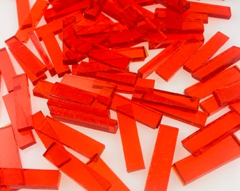 100 Orange Mosaic Tile Borders 1/4" X 1", 171w Transparent Waterglass