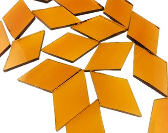 Transparent Medium Amber, 25 Diamond Tiles, 110.8w Waterglass