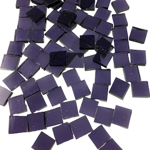 100 carreaux de mosaïque transparents 3/8" verre soluble violet raisin, 543,2 w
