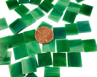 Emerald Green, 50 1/2" Square Mosaic Tiles, Oceanside 327.6F Fusible