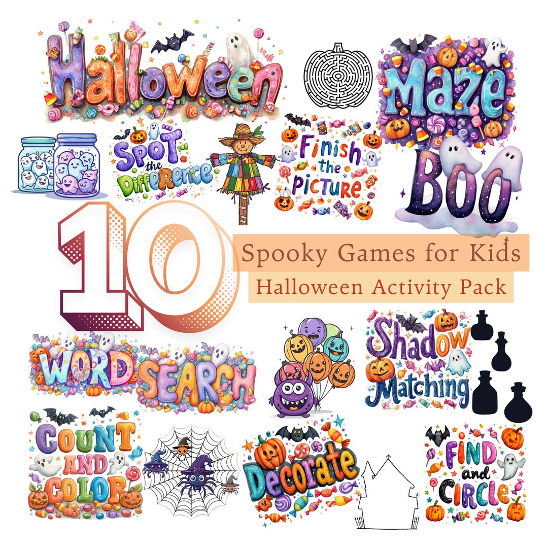 Halloween Activity Pages | Kids Printable Games (PDF) - Etsy Australia