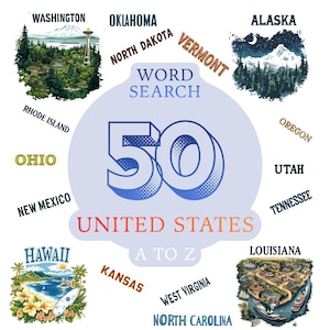 Hoja de trabajo con el mapa de EE. UU.: Actividad de aprendizaje de estados alfabéticos (PDF imprimible)