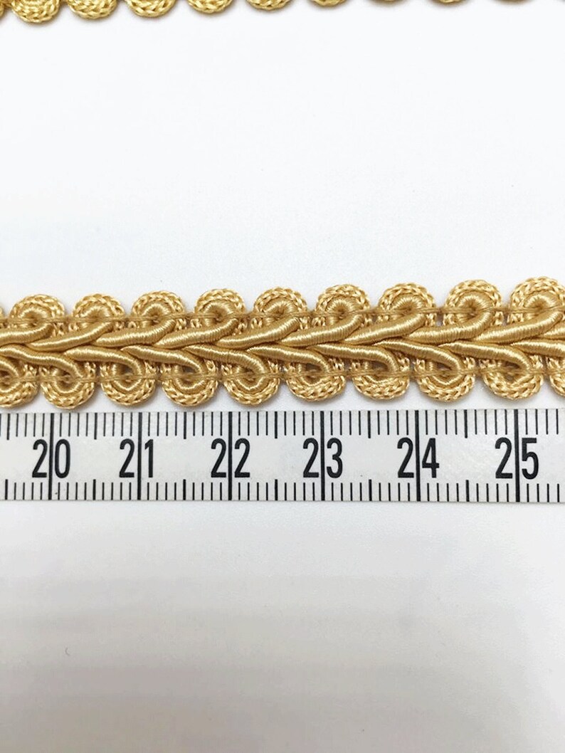 Gold 1//2/" wide Vintage 1 Yard of Metallic Braid