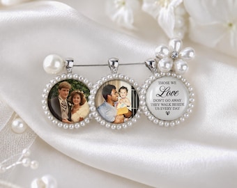 Custom Memorial Wedding Bouquet Charms, Personalized Photo Bouquet Charm, Build a Bouquet Charm Bridal Keepsake, Memorial Pin Gift for Bride