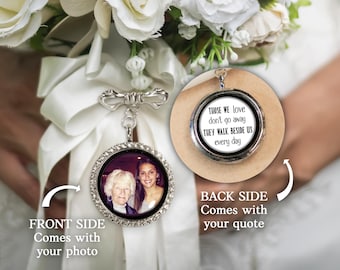 Personalized Memorial Pin Gift for Bride, Custom Wedding Bouquet Photo Charm, In Loving Memory Wedding Boutonniere Pin, Groom Lapel Pin