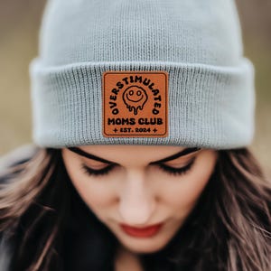 Personalized Funny Beanie Gift for Her, Engrave Overstimulated Moms Club on Winter Hat, Gifts for New Mom, Christmas Gifts