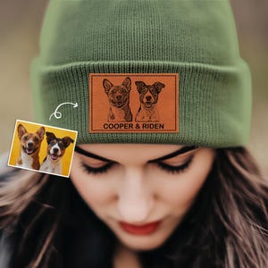Custom Dog Photo Beanie Gifts for Dog Mom, Personalized Christmas Gifts for Pet Lovers, Dog Lover Gift